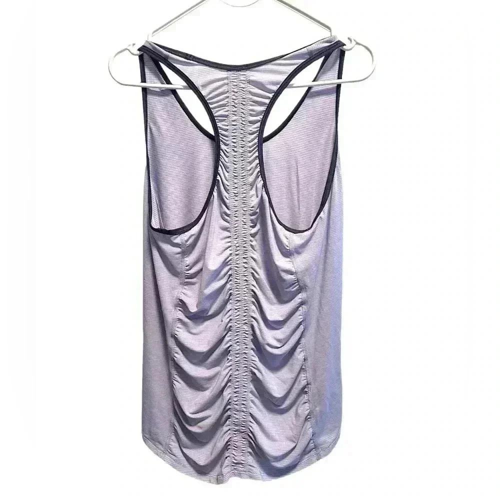 LULULEMON PURPLE STRIPED RACER BACK TANK TOP - Picture 2 of 3